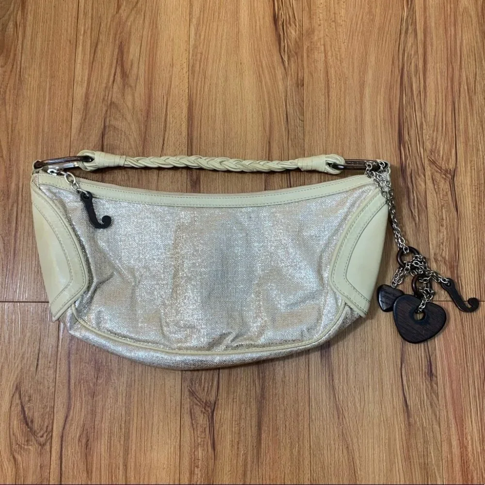 Juicy Couture Y2K Gold Sparkle Bag with Wooden Details